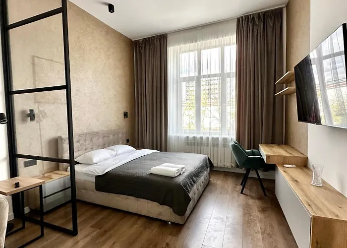 Romantic Apartments - In The Center Of Lviv , King-Size Bed